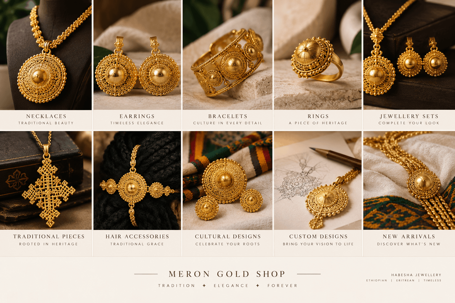 Round filigree gold pendant on a dark necklace stand